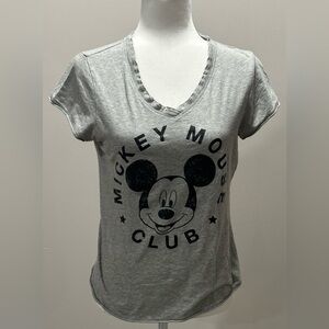 Disney Store Mickey Mouse Club Women’s gray Short Sleeved T-Shirt Size Small